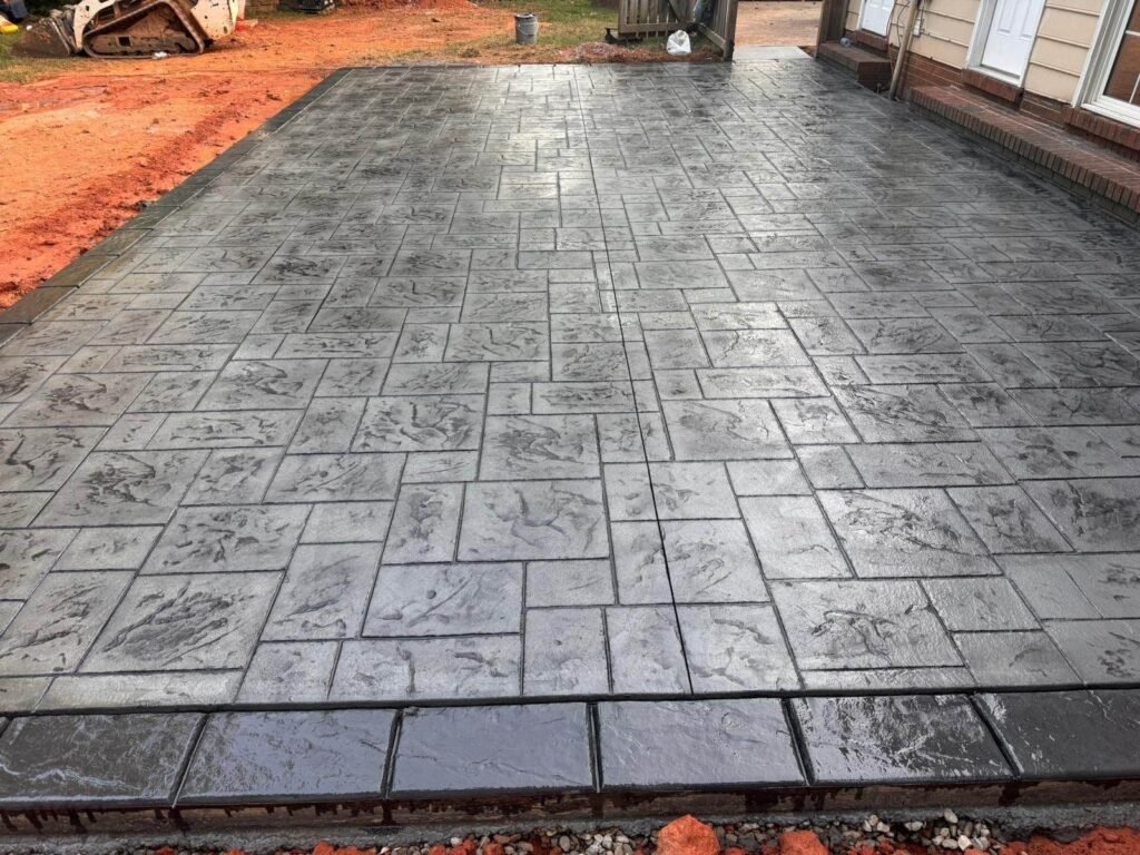 Custom Stamped concrete Patio in Charlotte NC by arg concrete