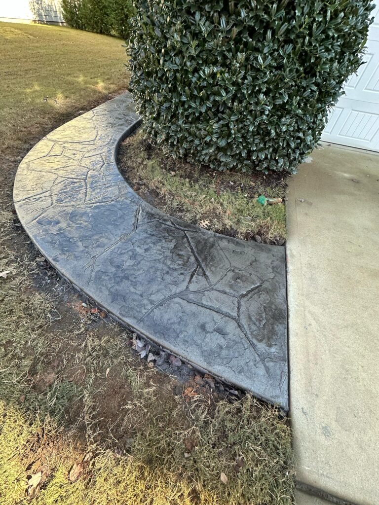 Stamped concrete sidewalk/walkway in the charlotte metro area