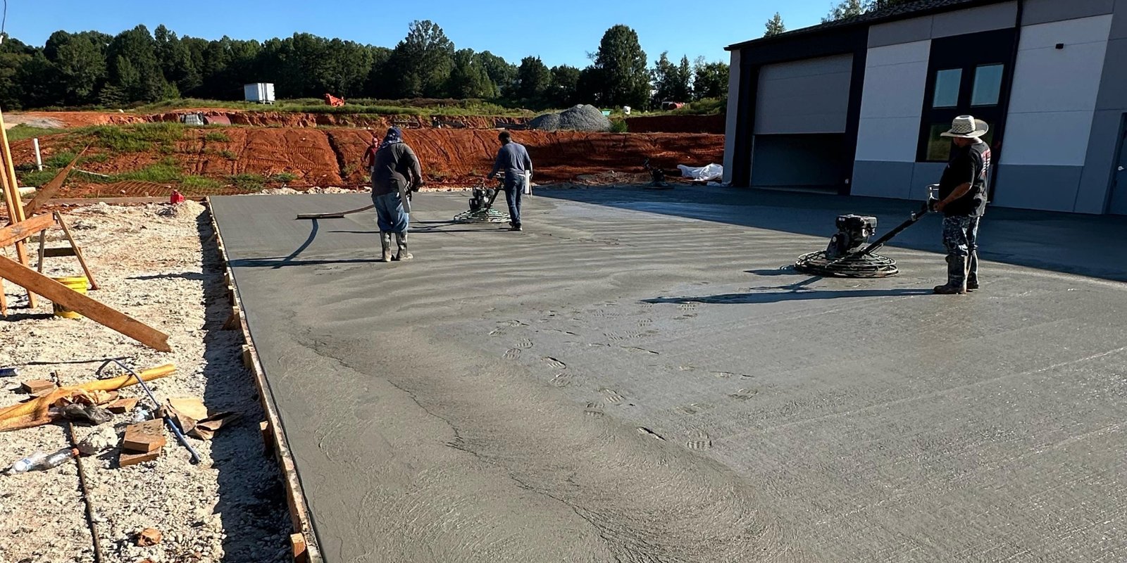 ARG crew finishing a commercial concrete pour