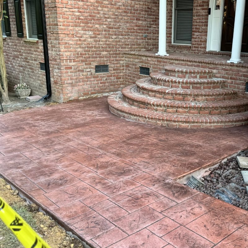 Stamped concrete stairs in charlotte nc